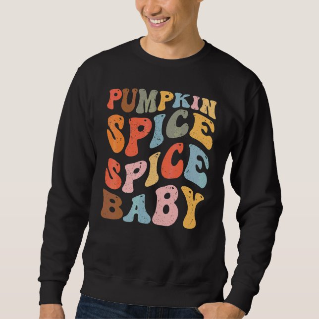 Pumpa Krydda Krydda Baby Höst Thanksgiving Höst Lång Ärmad Tröja (Framsida)