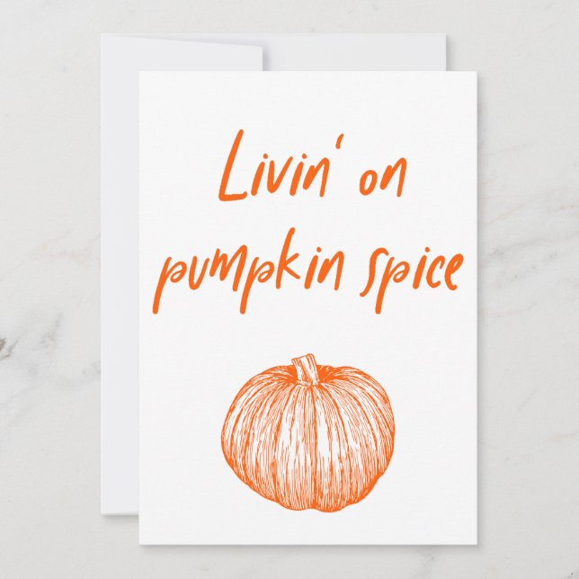 Pumpa Krydda Läcker Höst Kawaii Ord Konst Inbjudningar (Framsida)