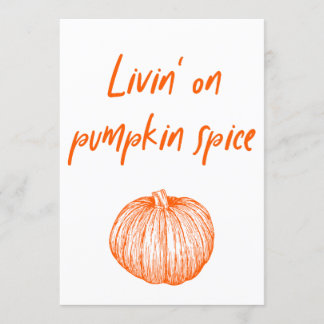 Pumpa Krydda Läcker Höst Kawaii Ord Konst Inbjudningar