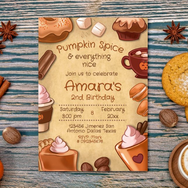 Pumpa Krydda och Allt Gott Inbjudningar (Pumpkin Spice and Everything Nice Invitation)