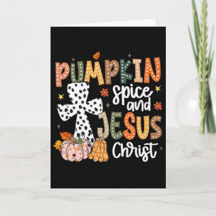 Pumpa Krydda Och Jesus Kristus Höst Tro Tacksägels Kort