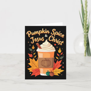 Pumpa Krydda Och Jesus Kristus Kristet Tacksgiving Kort