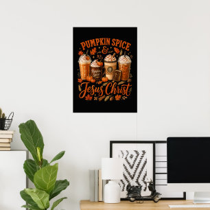 Pumpa Krydda Och Jesus Kristus Kristna Höst Poster