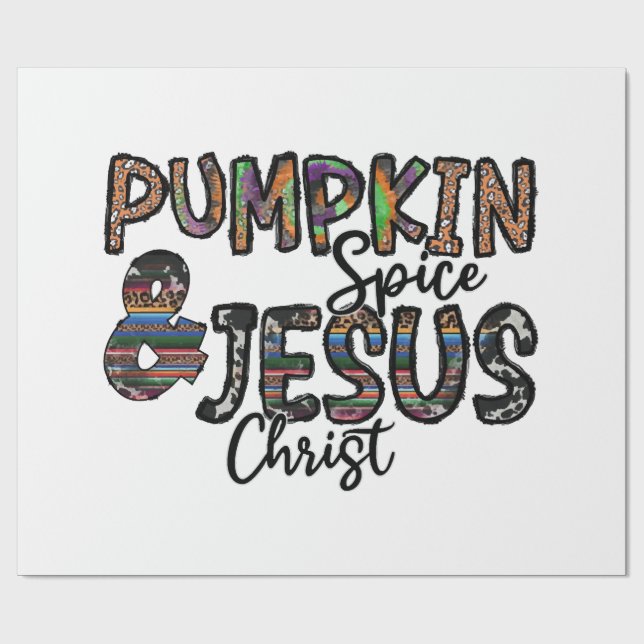 Pumpa Krydda Och Jesus Kristus Presentpapper (Platt)