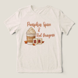 Pumpa Krydda och Röda Drakar Mahjong Höst T Shirt