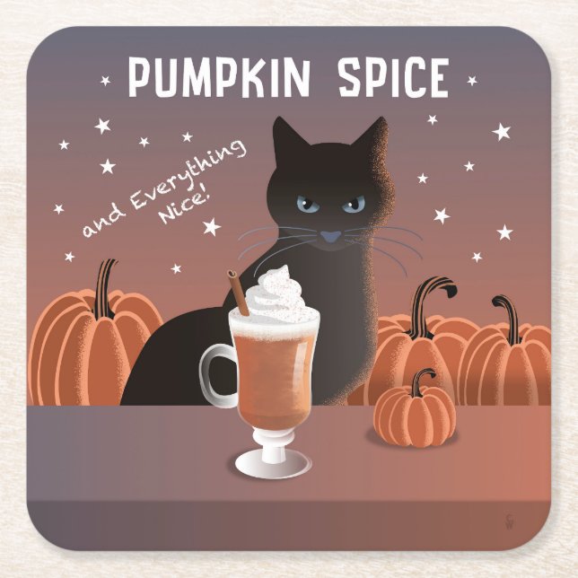 Pumpa Krydda Underlägg Papper Kvadrat (Framsidan)