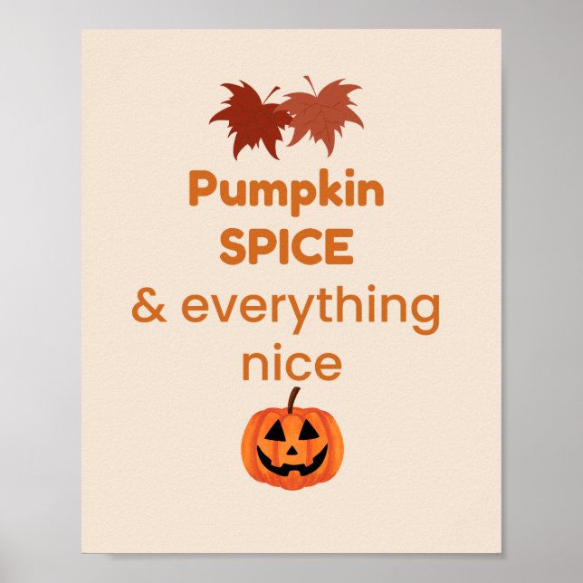 Pumpa Kryddad Allt Gott Höst Design Poster (Framsidan)