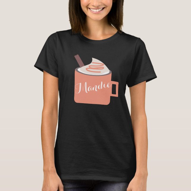 Pumpa Kryddad Höstkopp Vispad Grädde Namn T Shirt (Framsida)