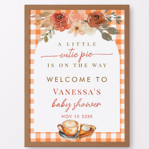 Pumpa Kryddad Latte Höst Bebis Shower Välkomstskyl Poster