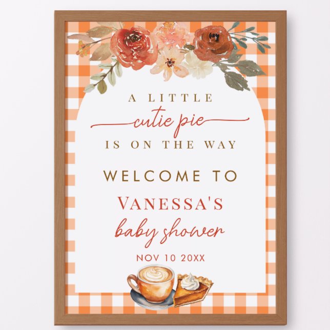 Pumpa Kryddad Latte Höst Bebis Shower Välkomstskyl Poster (Skapare uppladdad)