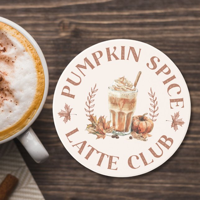 Pumpa Kryddad Latte Klubb Höst Autumn Roligt Citat Underlägg (In situ)