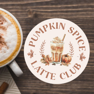 Pumpa Kryddad Latte Klubb Höst Autumn Underlägg Papper Rund