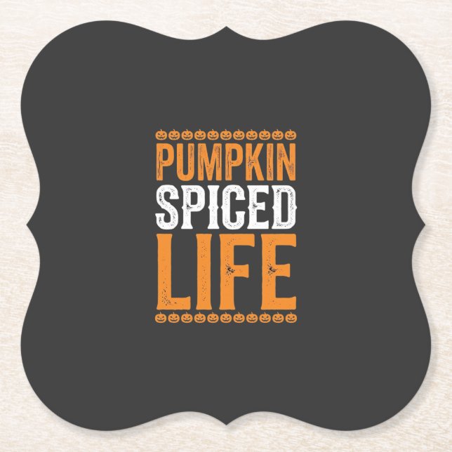 Pumpa Kryddad Liv Halloween Typografi Design_1 Underlägg Papper (Framsida)