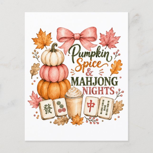 Pumpa Kryddad Mahjong Nätter Flygblad (Framsidan)