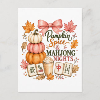 Pumpa Kryddad Mahjong Nätter Inbjudan Vykort