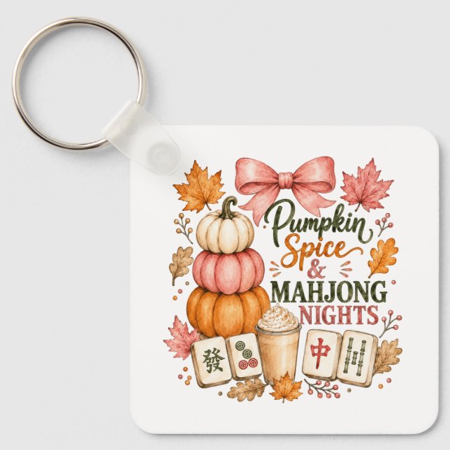Pumpa Kryddad Mahjong Nätter Nyckelring (Framsida)