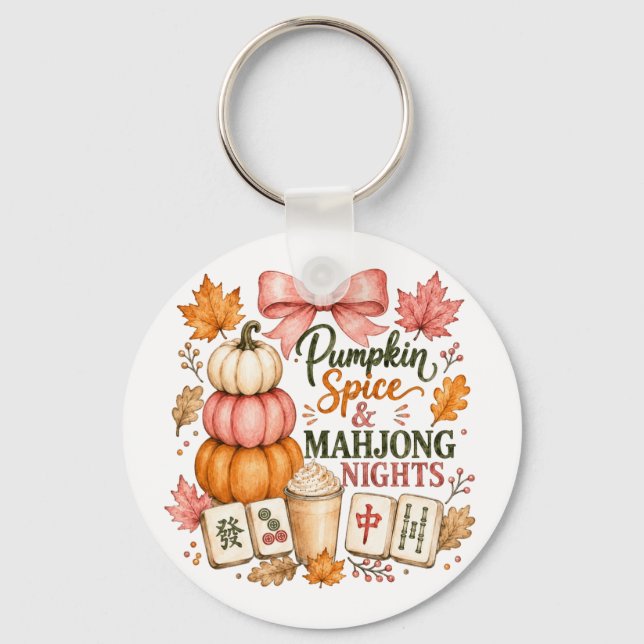 Pumpa Kryddad Mahjong Nätter Nyckelring (Framsida)