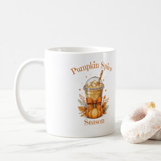 Pumpa Kryddad Säsong Höst Autumn Coquette Slöja Kaffemugg (Med munk)