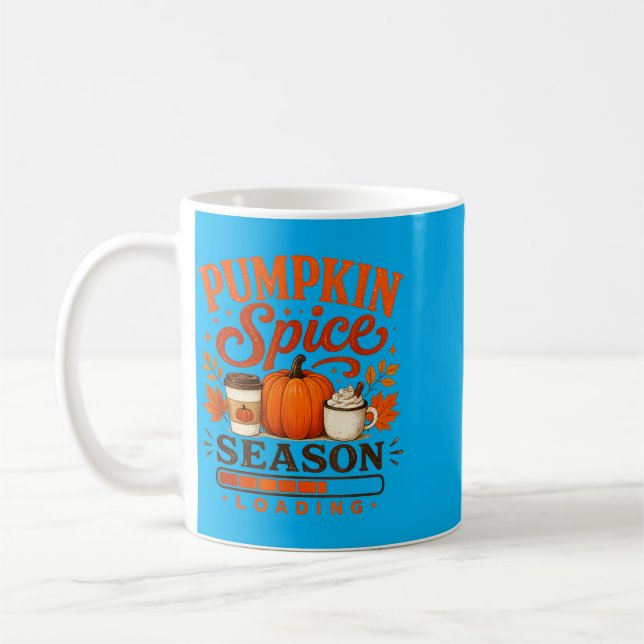Pumpa Kryddad Säsong Laddar Roligt Höst Kaffemugg (Vänster)