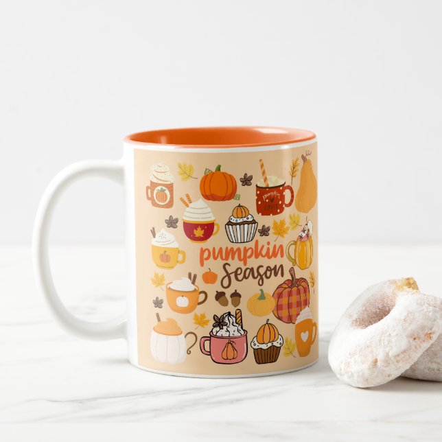 Pumpa Kryddad Säsong Två-Tonad Mugg (Med munk)