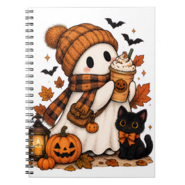 Pumpa Kryddande Spök Mysig Halloween Anteckningsbok
