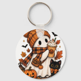 Pumpa Kryddande Spök Mysig Halloween Nyckelring
