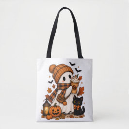 Pumpa Kryddande Spök Mysig Halloween Tygkasse