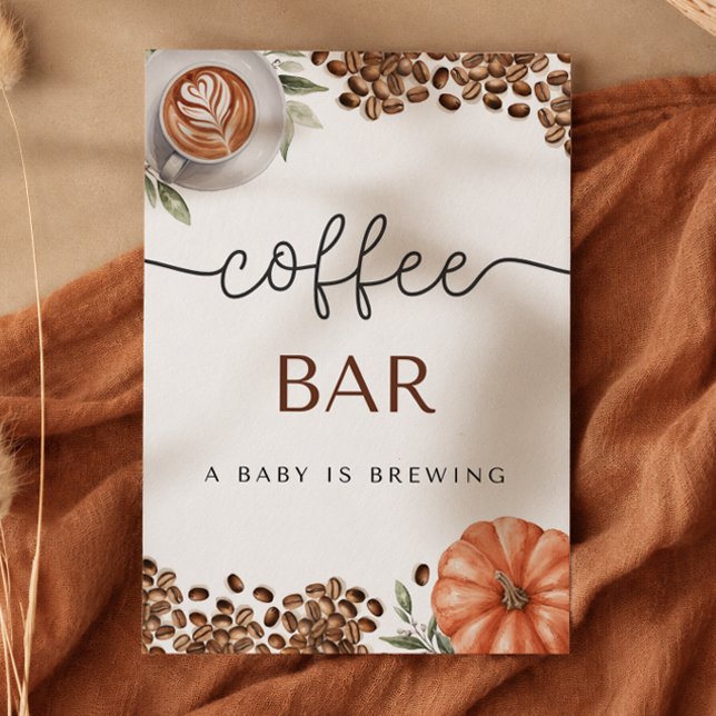 Pumpa Kryddat Kaffe Baby Shower Kaffe Bar Poster (Pumpkin Spice Coffee Baby Shower Coffee Bar Poster)