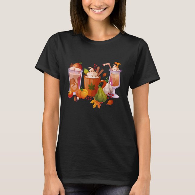 Pumpa Kryddat Kaffebrygg Höstkaffe Tacksgiving Hös T Shirt (Framsida)