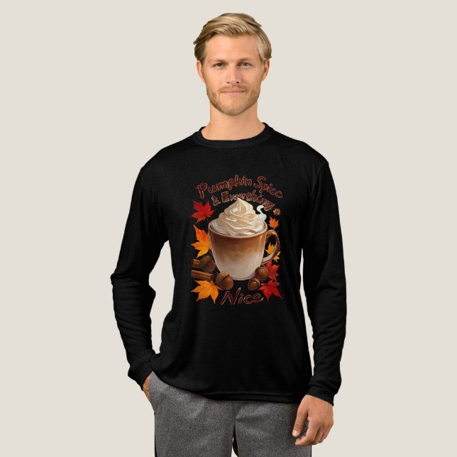 Pumpa Kryddat Latte Höst Konst T Shirt (Hel framsida)
