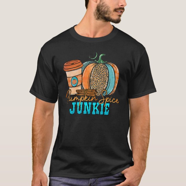 Pumpa Kryddberoende Höststämning Västra Leopard Pu T Shirt (Framsida)