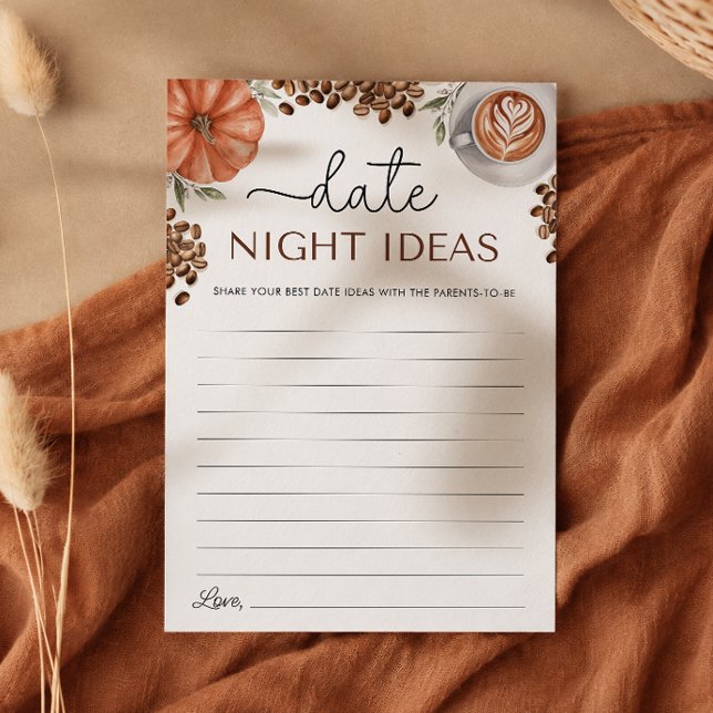 Pumpa Kryddkaffe Baby Shower Datum Natt Idéer Inbjudningar (Pumpkin Spice Coffee Baby Shower Date Night Ideas)