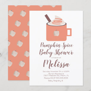 Pumpa Kryddkaffe Lägereldsmugg Höst Bebis Shower Inbjudningar
