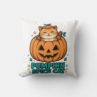 Pumpa Kryddkatt Halloween Orange katt i pumpa Kudde