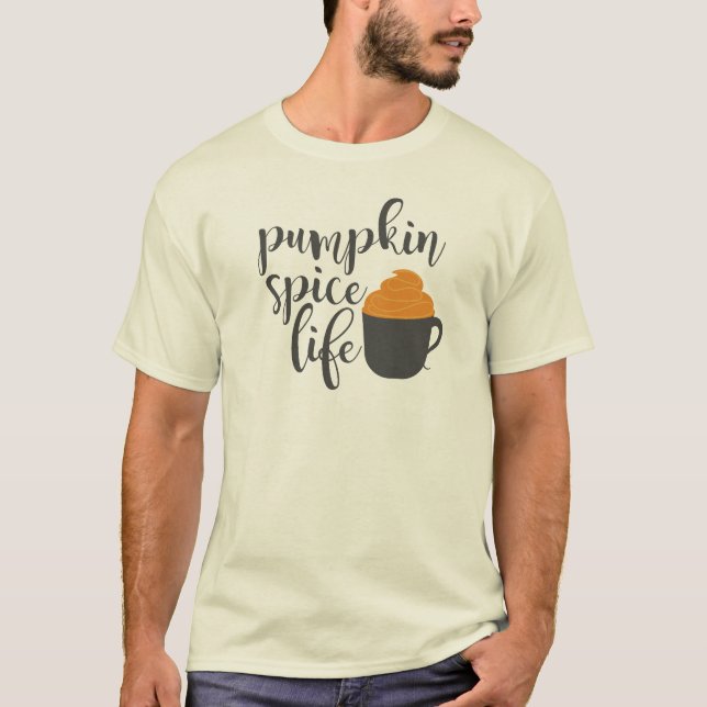 Pumpa Kryddliv T-Shirt | Söt Höst Tröja Kaffe (Framsida)