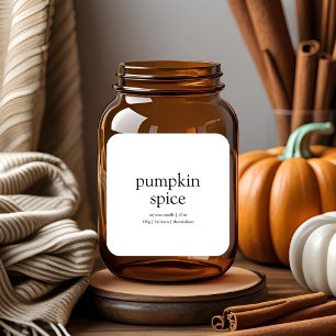 Pumpa Kryddljus Etikett Minimalistisk Höst
