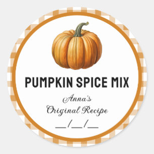 Pumpa kryddmix med rutigt mönster etikett
