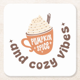 Pumpa Kryddor & Mysiga Vibbar – Söt PSL Latte Hös Underlägg Papper Kvadrat
