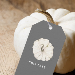 Pumpa Kryddvattenfärg Vit & Grå Chia Latte Presentetikett