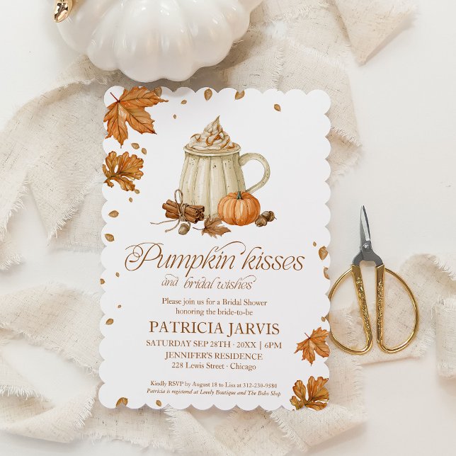 Pumpa Kyssar Höst QR-kod Bröllopsfest Inbjudningar (Skapare uppladdad)