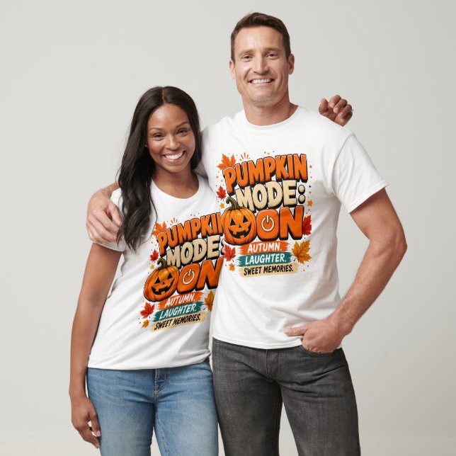 Pumpa-läge: PÅ Tröja | Rolig Halloween T-Shirt | (Unisex)