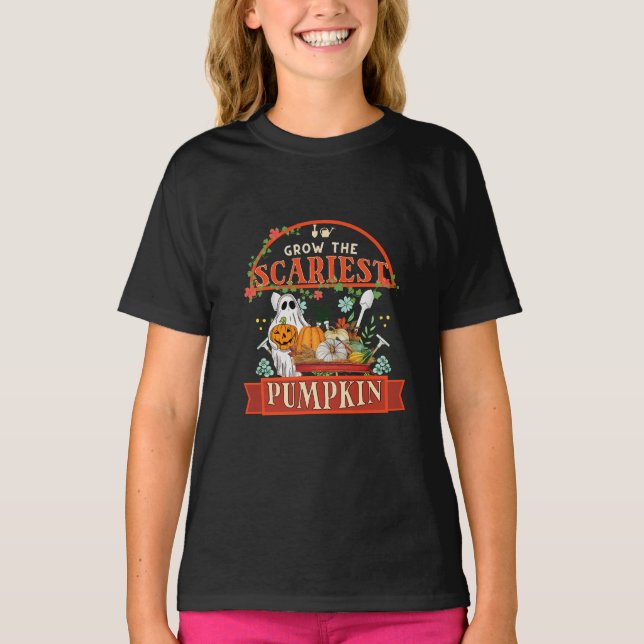 Pumpa Lantbrukare Halloween T Shirt (Framsida)