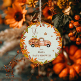 Pumpa Lastbil Baby Shower Tack Gåvor Etiketter