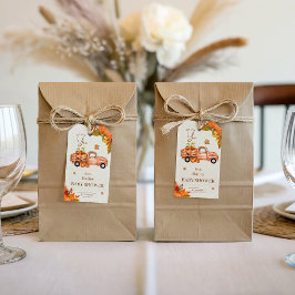 Pumpa Lastbil Höst Baby Shower Favor Tag Presentetikett