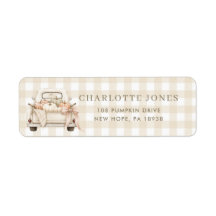 Pumpa Lastbil Rustic Gingham Barnkalas Adress
