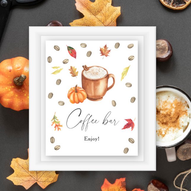 Pumpa Latte Bröllopsfest Kaffebar Poster (Skapare uppladdad)