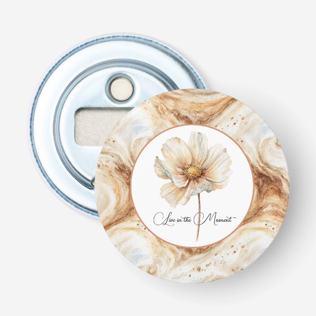 Pumpa Latte Virvlar Höst Blomma Flasköppnare (Framsidan)
