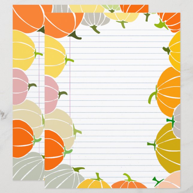 Pumpa Linjerat Brevpapper (Fram/baksida)