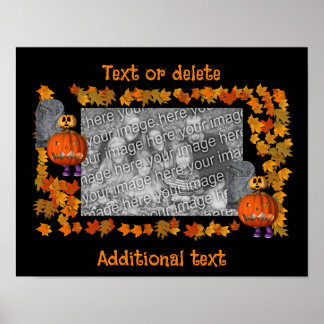 Pumpa Man Halloween Ram Insätt Din Foto Poster