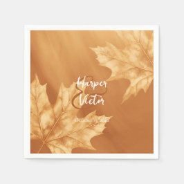 Pumpa maple lämnar accent fall bröllopsservetter pappersservett